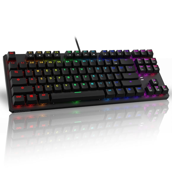 TECWARE Phantom 87 Key RGB Mechanical Gaming Keyboard | Outemu Red Switch | 16.8M Color LED Lighting | 18 Pre-Set | Low Latency | N-Key Rollover | So