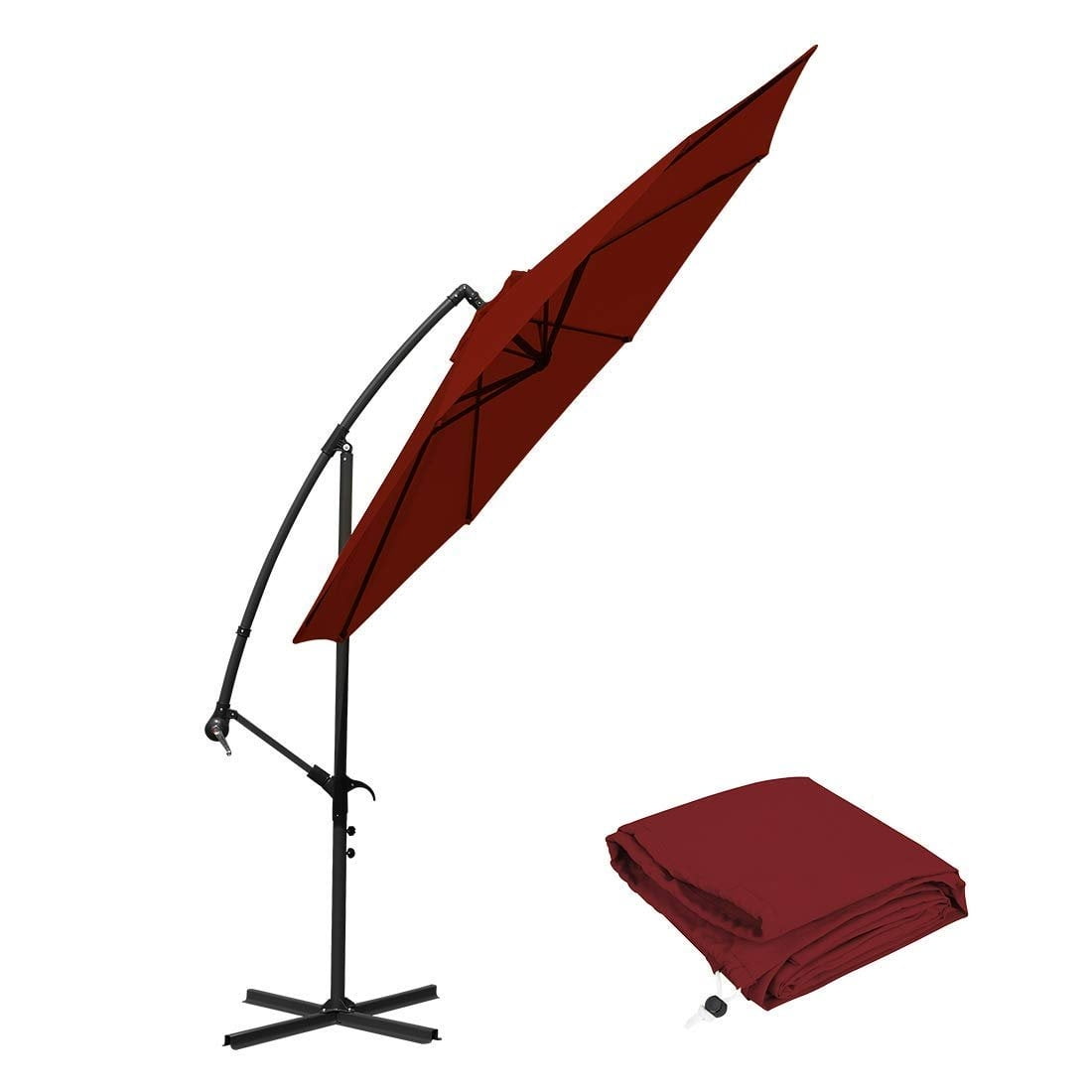 10 Ft Cantilever Patio Umbrellas, Red Outdoor Water Resistant Offset