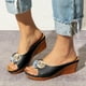 thumbnail image 2 of Amzcrzy Zapatos de mujer,Zapatos de mujer,Zapatillas de mujer, Sandalias informales con flores para mujer, con boca de pez, suela gruesa y tacón inclinado Sandalias Mujer Zapatillas De Casa, 2 of 5