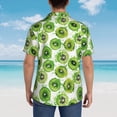 thumbnail image 6 of Haiem Green Kiwi Printed Hawaiian Shirt for Men - Men’s Casual Beach Summer Shirts - Stretch Fabric with Modern Fit-Small, 6 of 9