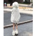 thumbnail image 3 of Veste d'hiver en mélange de coton ajouré pour femme, efficace amincissante, sweat à capuche imprimé de dessin animé, coupe ample, vêtements d'extérieur confortables, 3 of 4