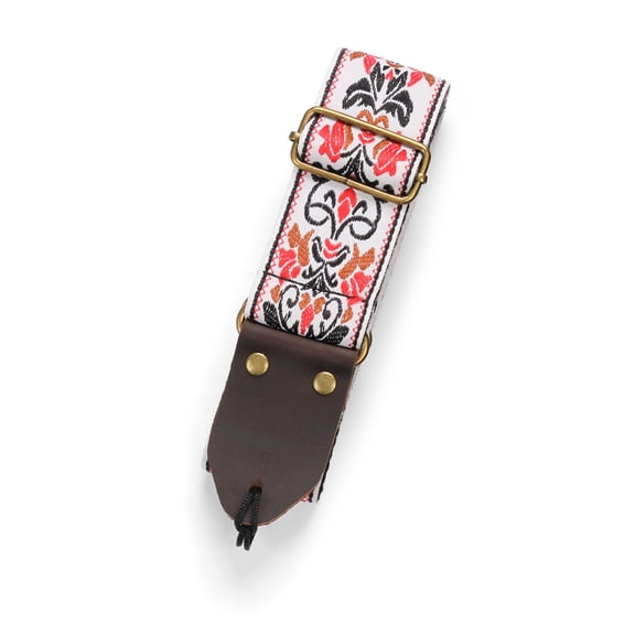 Guitar Strap Vintage Flower Guitar Shoulder Belt Portable Adjustable Guitar Strap Belt for Electric Acoustic Guitar Bass