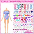 thumbnail image 5 of Cfowner 85 Pack Handmade Doll Clothes Including Princess Gowns, Fashion Skirts, Evening Dresses, Tops, Pants, Bikini Swimsuits, Shoes, Crowns, Necklaces, Glasses, Accessories for 11.5 inch Doll, 5 of 8