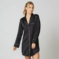 thumbnail image 2 of Journelle Women's Bette Sleepshirt Chemise in Black, 2 of 4