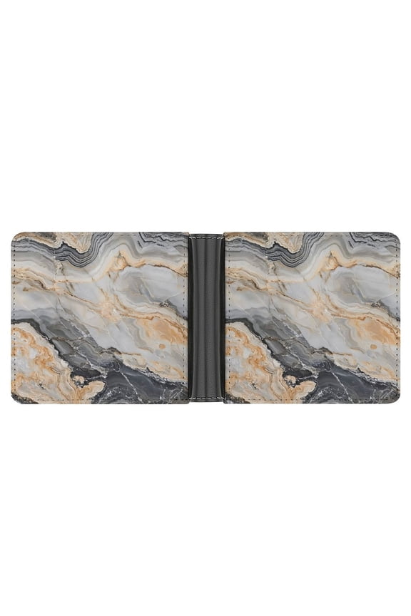 4.6 X 3.7in Leather Wallet Compact Size Easy To Carry, Easy To Open And Close Durable For Daily Use During Work And Travel Gainsboro Marble_2