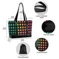 thumbnail image 2 of FORMRS Canvas Laptop Tote Bag for Women with 15.6" Computer Compartments Shoulder Handbag, Pink Block Pattern, 2 of 7