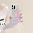 thumbnail image 2 of Compatible with iPhone 12 case Cute Transparent Flower Pattern Mobile Phone case, Flower with Wrist Strap Design, Soft TPU Shock Protection, Suitable for Women and Teenage Girls., 2 of 12