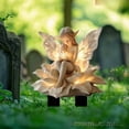 thumbnail image 2 of Solar Powered Fairy Garden Statue with LED Lights - 2D Acrylic Angel Stake, Waterproof Outdoor Decor for Lawn, Patio, Yard, Flower Bed, Pathway, Gift for Garden Lovers, 2 of 6