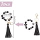 thumbnail image 2 of 2 pulseras de silicona para llaves, llaveros con cuentas gruesas, borlas de cuero, llaveros para coche en blanco y negro, cordón para llaves con cierres de langosta de aleación., 2 of 7