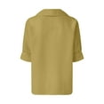 thumbnail image 5 of Women Summer Tops Womens Shirt Stand Collar Button Casual Long Sleeve Solid Color Top Women 2pk Tee Shirt Short Girl Womens Tee Pack Teen Apparel Ladies Tan Summer Tops Elegant Long Sleeve Yellow M, 5 of 5