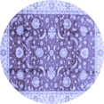 thumbnail image 1 of Ahgly Company Machine Washable Indoor Round Oriental Blue Traditional Area Rugs, 7' Round, 1 of 4