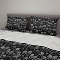 thumbnail image 2 of Alien Comforter & Sham Bedding Set, Funny Monsters Spooky Theme Grayscale Ghost Look Print Repetitive Design, 3 pcs Duvet Set Microfiber Filling Quilt, 5 Sizes, Grey and Charcoal Grey, by Ambesonne, 2 of 4