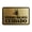 Brushed Gold, variant on Classic Framed Perro Bravo Cuidado Graphic Spanish Security Sign (Brushed Gold) - Small