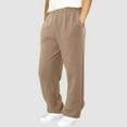 thumbnail image 5 of Men's Casual Pants Men’ s Small Quilted Warm Casual Pants Lined Sweatpants Wide Straight Leg Bottom Sweatpants Joggers Workout High Waisted Yoga With Pockets Khaki S, 5 of 7