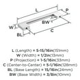 thumbnail image 4 of Amerock Versa 5-1/16 inch (128mm) Center-to-Center Polished Chrome Cabinet Pull - 25 Pack, 4 of 5