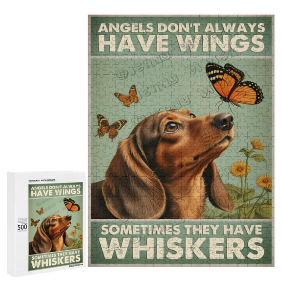 Dachshund Dog Themed 500-Piece Puzzle - A Perfect Way to Unwind and Enjoy Time with Your Favorite Breed,Wooden