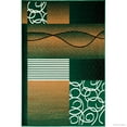 thumbnail image 2 of Allstar Green Area Rug. Contemporary. Abstract. Traditional. Formal. Shapes. Spirals. Circles (5' 2" x 7' 1"), 2 of 7