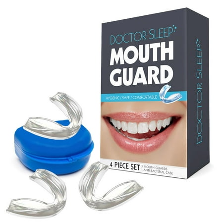DOCTOR SLEEP Dental Guard- Eliminate TMJ, Bruxism, Teeth Grinding & Clenching! Includes Three Custom Fit Professional Mouth Guards