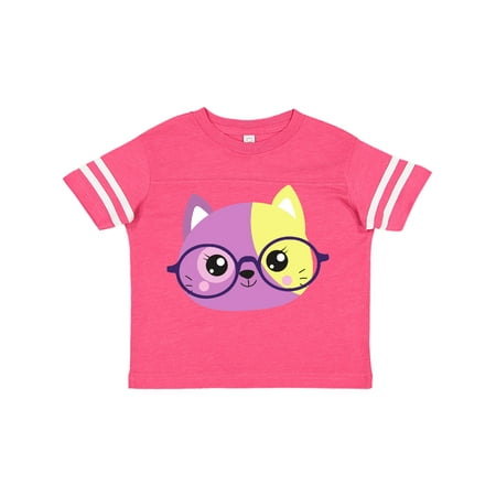 

Inktastic Hipster Cat Cat With Glasses Purple Cat Gift Toddler Boy or Toddler Girl T-Shirt