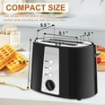 thumbnail image 2 of Toaster 2 Slice, Extra Wide Slot,with Cancel, Defrost, Reheat Function, 6 Shade Settings, for Waffle or Bagel, Removable Crumb Tray, 750W,Classic Black, 2 of 7