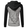 thumbnail image 3 of Doublju Women's Raglan Pocket Zip-Up Hoodie Jacket for Women with Plus Size, 3 of 3