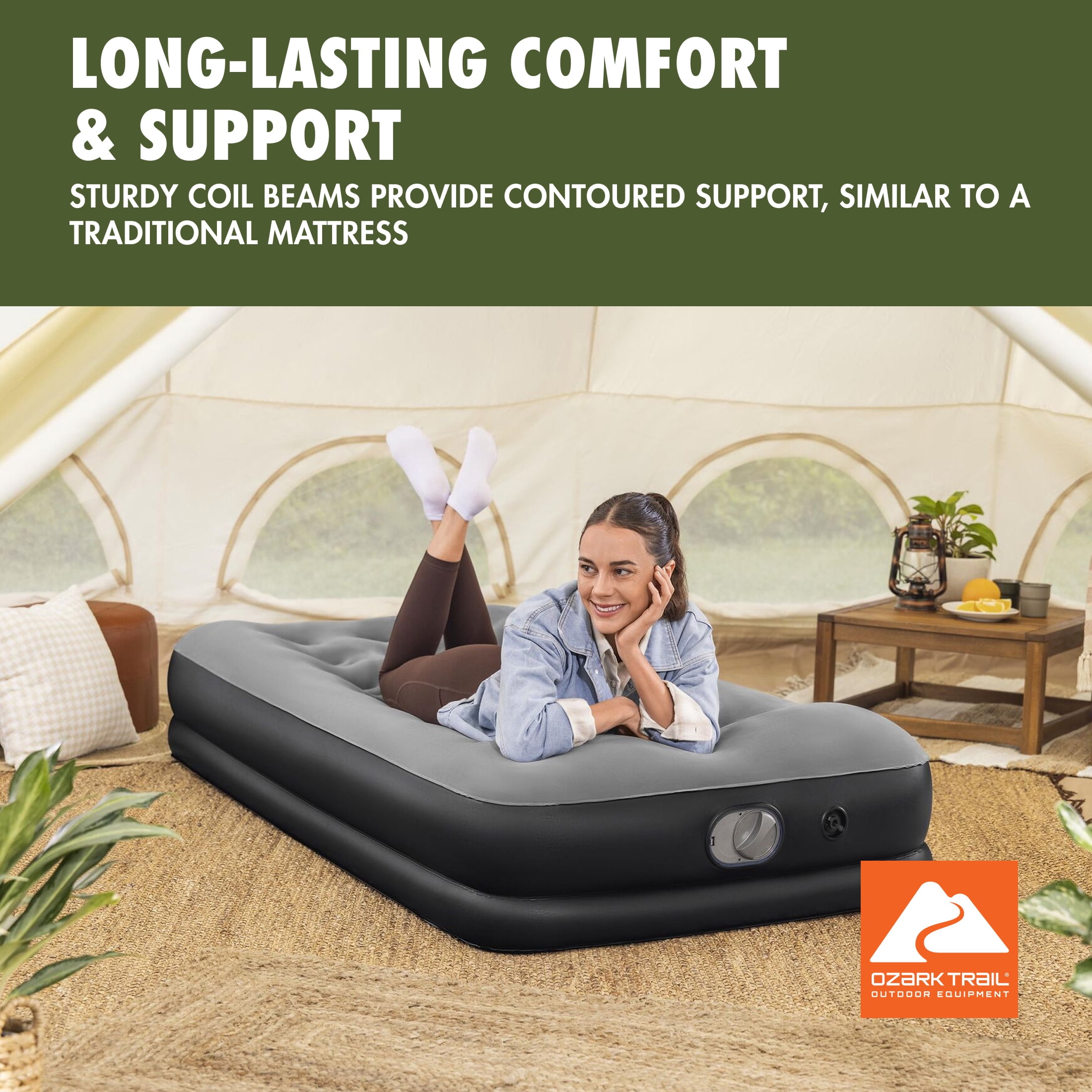 Ozark Trail 13" Twin Air Mattress with Built-In USB Pump
