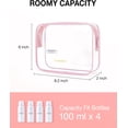 thumbnail image 6 of BAGSMART Clear Toiletry Bag, 3 Packs TSA Approved Water resistant Quart Size Travel Organizer, Airport Airline Travel Essential Carry On Makeup Cosmetic Bags for Women, Candy Pink, 6 of 6