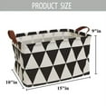 thumbnail image 4 of Howarmer Canvas Laundry Basket with Handles, Black Inverted Triangles, 4 of 8