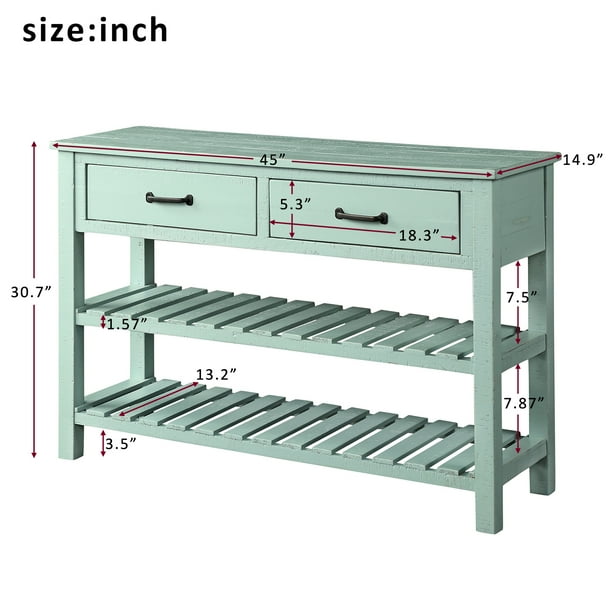 45''x15''x31'' Tall Console Table with 4 Drawers and 2 ...