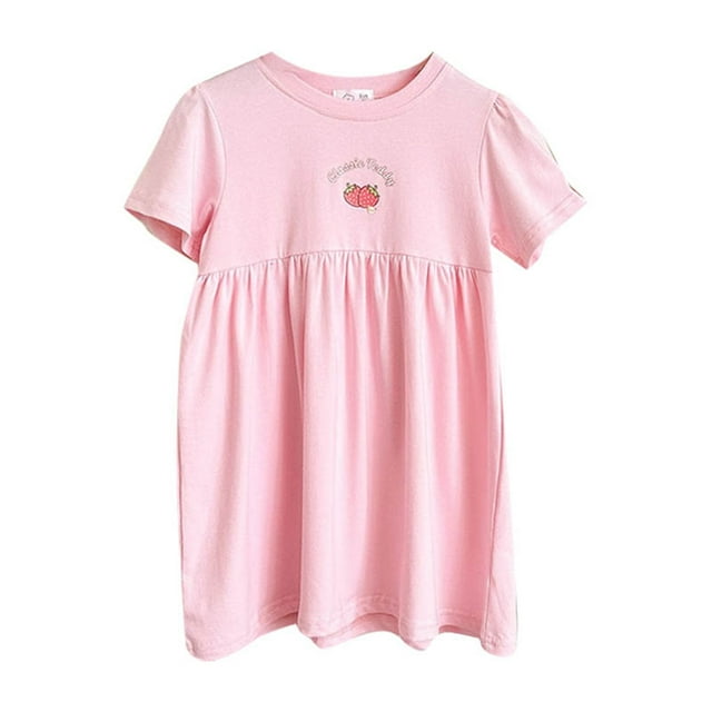 Toimothcn Robe pour Bébé Fille Manches Courtes Mignonne Imprimé Lapin Doux Coupe Ample Robes de Princesse Adaptées pour les Vacances d'Été