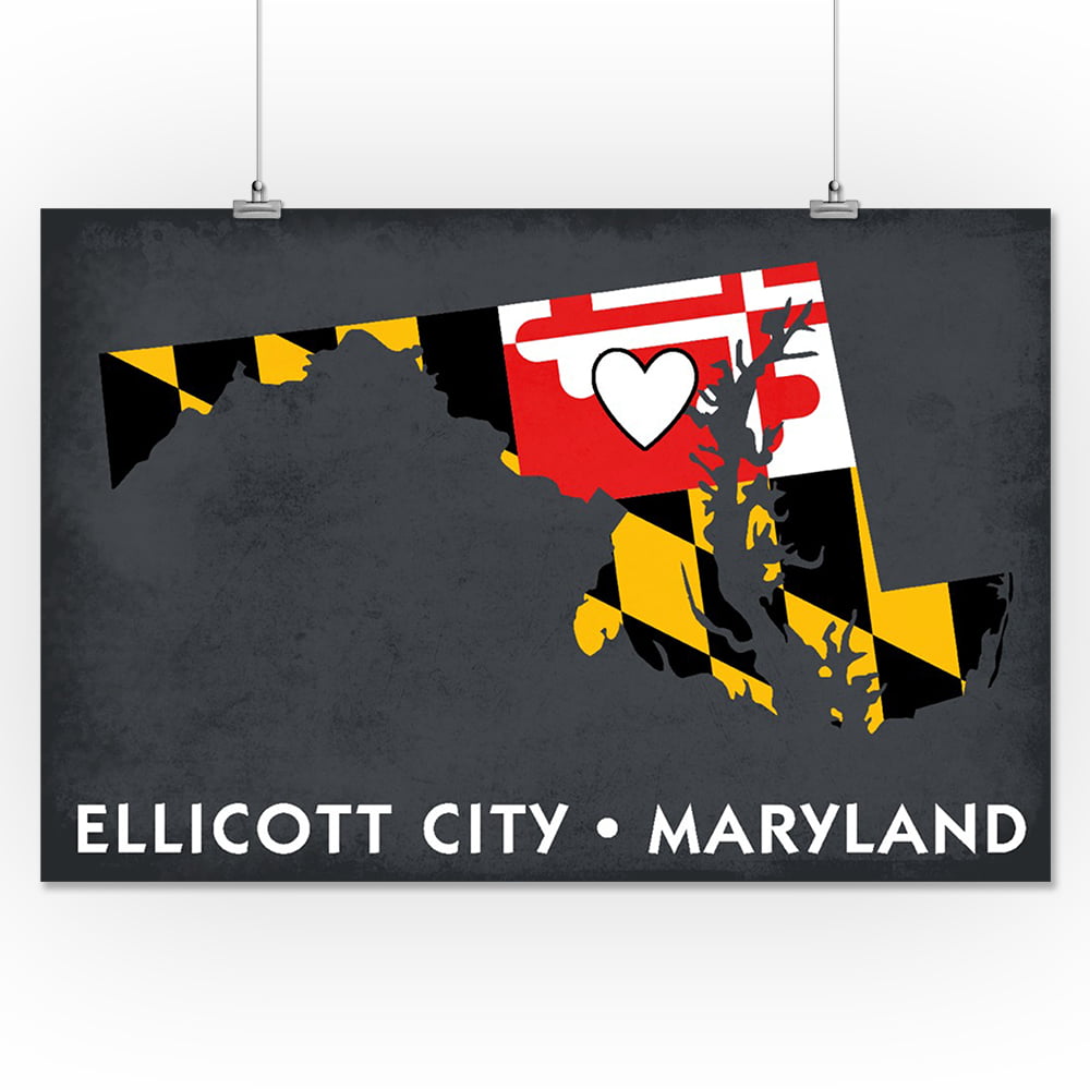 Rustic Maryland State Flag 36x54 Giclee Gallery Print, Wall Decor Travel Poster