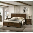 thumbnail image 2 of Traditional 3-Piece Bedroom Furniture Set, Queen Panel Bed with 2 Storage Nightstands, Walnut Brown | Solid Wood | Standard Beds, 2 of 11