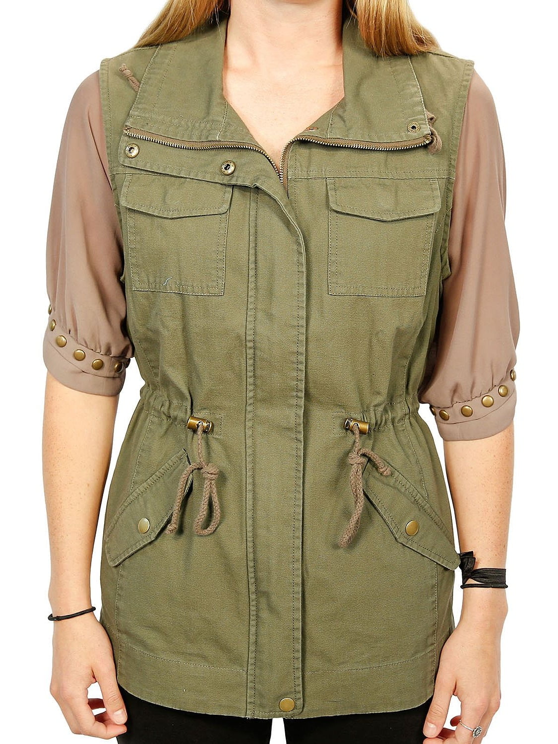 Sebby Women Cotton Canvas Safari Vest 