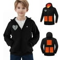 thumbnail image 2 of ATOGUTA Heated Hoodie for Boys Lightweight Electric Heating Hooded Sweatshirt Winter Outdoor Warm Jacket with No Battery Size 4T-13 Black, 2 of 6