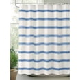 thumbnail image 2 of Fsddascl Navy Blue Striped Shower Curtain Set - Small 36" x 72" Bathtub Curtain with 12 Hooks, Rustic Blue Stripe Modern Art Beige Waterproof Fabric Stall Shower Curtains for Bathroom/Bathtub, 2 of 6