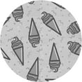thumbnail image 1 of Ahgly Company Tapis Rond Lavable en Machine Intérieur Transitionnel Gris, 7 Pieds Rond, 1 of 7