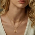 thumbnail image 5 of TINGN Layered Initial Necklaces for Women Bar Dainty Hexagon Letter Infinity Circles Necklace for Women Jewelry Gifts, 5 of 5