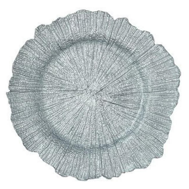 Plaque de Charge en Éponge de Mer, Argent - Ensemble de 4