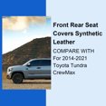 thumbnail image 2 of Kojem Gray Upgrade Leather Seat Covers Compatible with 2014-2020 Toyota Tundra CrewMax Crew Cab Custom Fit, 2 of 11
