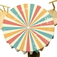 thumbnail image 5 of Rustic Sunset Tablecloth, Vintage Rainbow Stripes Bohemian Colorful Sunshine Retro 70s Print Table Cover for Holiday Farmhouse Kitchen Dinning Outdoor Indoor, Round(60x60in), 5 of 6