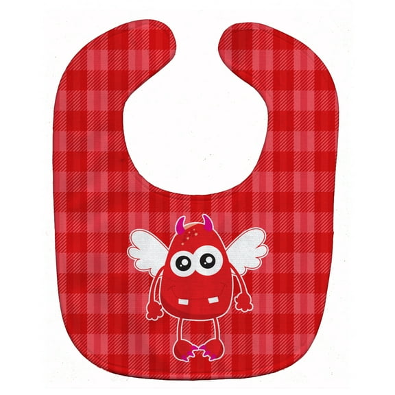 Cupid Monster Angel on Plaid 4 Baby Bib