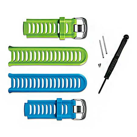 Replacement Watch Band Kit for Forerunner 910XT Green & Blue Bands 2