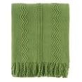 thumbnail image 6 of Battilo Green Throw Blankets,Lightweight Textured Knit Blanket with Tassels,Spring Throws,50"x60", 6 of 9