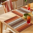 thumbnail image 4 of Burnt Orange Brown Placemats Set of 12 Farmhouse Vintage Wooden Place Mats Indoor Wipeable Table Mats Washable Cloth Dining Table Placemats for Kitchen Holiday Party Home Decor 13x19 Inch, 4 of 9