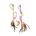 thumbnail image 4 of 2pcs Cat Teasing Toy Cat Teaser Colorful Cloth With Feather Bell Cat Teasing Stick, 4 of 4