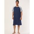 thumbnail image 2 of Camisón para hombre Ropa de dormir Mangas raglán Comfy Lounge Pijamas suaves Camisa de dormir suelta Camisón Azul marino Gris claro L, 2 of 6