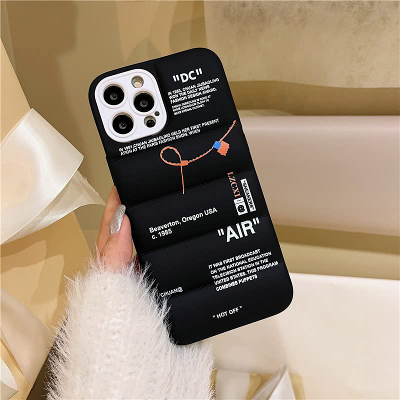 Hot Off Sports Shoes Brand Phone Puffer Case Puffy Cover for iPhone 14 14 Pro 14 Plus 14 Pro Max Sneakers ins White or Black Label Soft Cover- Brown for iPhone 14 PROMAX - image 4 of 5