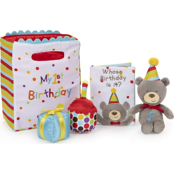 GUND Baby My First Birthday Stuffed Plush Playset, 5 Pieces, 8"