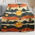 thumbnail image 2 of Desert Sun Cactus Blanket, Western Rustic Farmhouse Decor, Super Soft Fleece Throw Blankets for Couch Sofa Bed, 50" x 60", 2 of 5