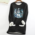 thumbnail image 2 of Feancey Crewneck Sweatshirts for Women Fleece Lined Thermal Tops Christmas Snowman Print Pullover Winter Fuzzy Warm Lounge Pajamas with Pockets Black XXL, 2 of 4